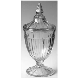 Heisy Glass Recessed Panel 1 Pound Candy Jar w Cover
